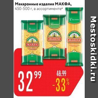 Акция - Макаронные изделия МАКФА