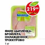 Магазин:Пятёрочка,Скидка:ФИЛЕ ЦЫПЛЕНКА-БРОЙЛЕРА, ОХЛАЖДЕННОЕ, ТРОЕКУРОВО