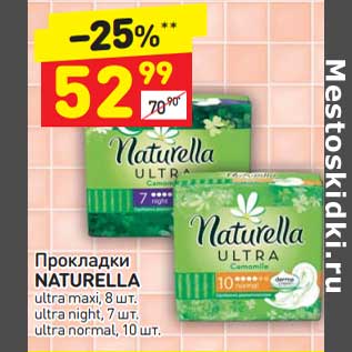 Акция - Прокладки Naturella