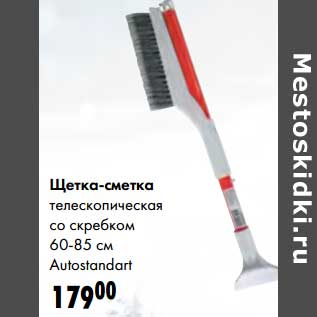 Акция - Щетка-сметка телескопическая со скребком 60-85 см Autostandart