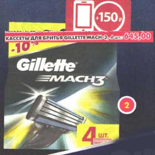 Акция - Кассеты для бритья Gillette Mach-3