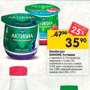 Акция - Биойогурт DANONE AKTИBИA