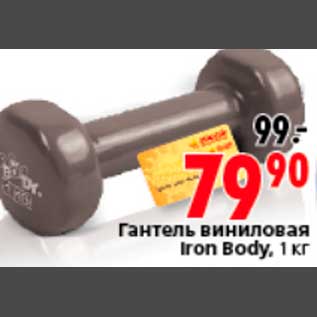 Акция - Гантель виниловая Iron Body, 1 кг