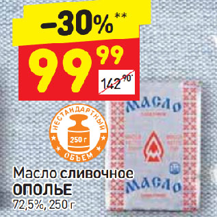 Акция - Масло сливочное Ополье 72,5%