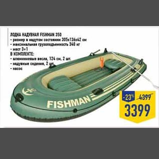 Лодка надувная FishMan 350 - Акция в Магазине Лента - Санкт-Петербург -Скидка 66112