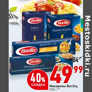 Акция - Макароны Barilla