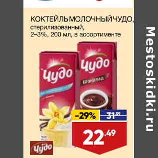 Акция - Коктейль молочный Чудо 2-3%