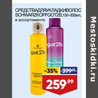 Акция - Средства для укладки волос Schwarzkopf Got2B