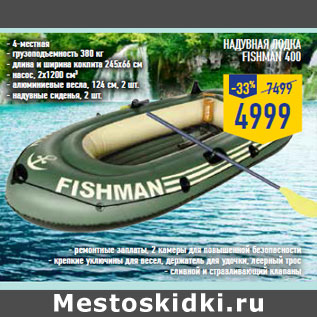 Акция - Надувная лодка Fishman 400
