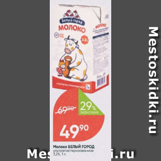 Акция - Молоко БЕЛЫЙ ГОРОД 3,2%