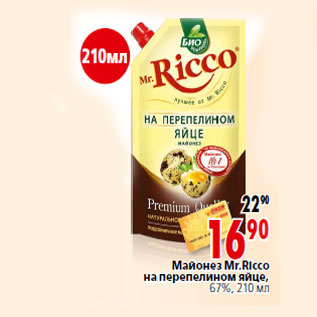 Акция - Майонез Mr.Ricco на перепелином яйце, 67%