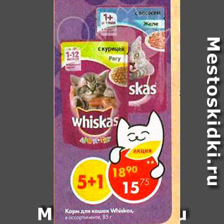 Акция - Корм для кошек Whiskas