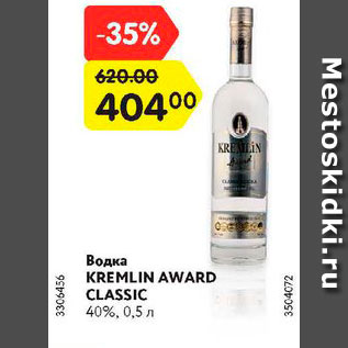 Акция - Водка Kremlin Award