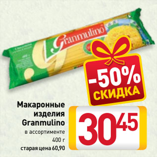 Акция - Макаронные изделия Granmulino