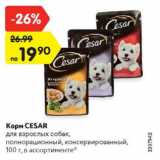 Магазин:Карусель,Скидка:Корм CESAR
для взрослых собак,
полнорационный, консервированный