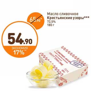 Акция - Масло сливочное Крестьянские узоры 72,5%