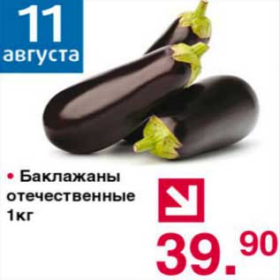 Акция - Баклажаны отечественные