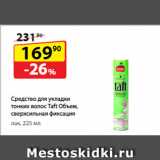Магазин:Да!,Скидка:Средство для укладки тонких волос
Taft Объем, сверхсильная фиксация  лак