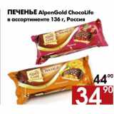 Магазин:Наш гипермаркет,Скидка:Печенье AlpenGold ChocoLife