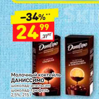Акция - Молочный коктейль шоколад-апельсин шоколад-Трорель 25%, 215г 