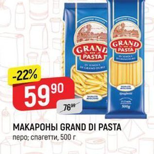 Акция - Макароны GRAND DI PASTA