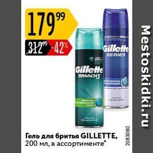 Акция - Гель для бритья GILLETTE