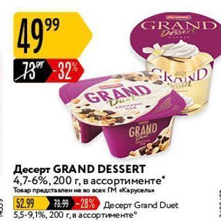 Акция - Десерт GRAND DESSERT