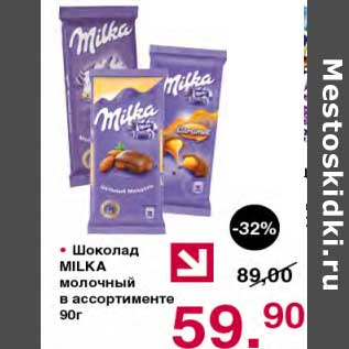 Акция - Шоколад Milka молочный