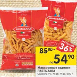 Акция - Макаронные изделия Pasta Zara