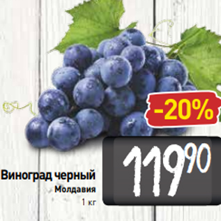 Акция - Виноград черный Молдавия 1 кг