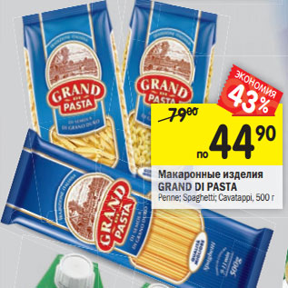 Акция - Макаронные изделия Grand Di Pasta