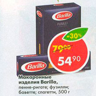 Акция - Макаронные изделия Barilla