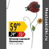 Магазин:Карусель,Скидка:Штекер садовый насекомые 19,5х55см