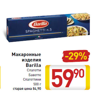 Акция - Макаронные изделия Barilla