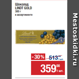 Акция - Шоколад LINDT GOLD