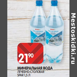 Акция - МИНЕРАЛЬНАЯ ВОДА ЛЕЧЕБНО-СТОЛОВАЯ SPAR