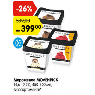 Акция - Мороженое Movenpock 14,6-19,2%