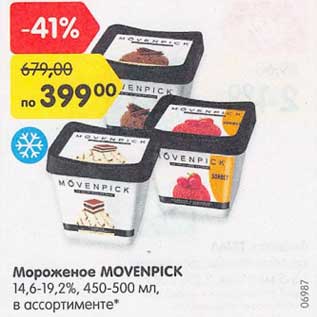 Акция - Мороженое Movenpock 14,6-19,2%