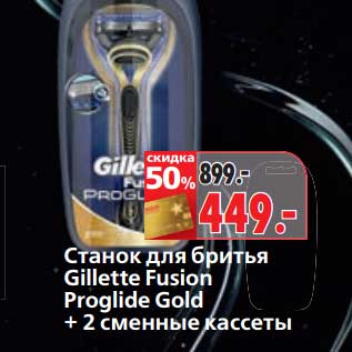 Акция - Станок для бритья Gillette Fusion Proglide Gold