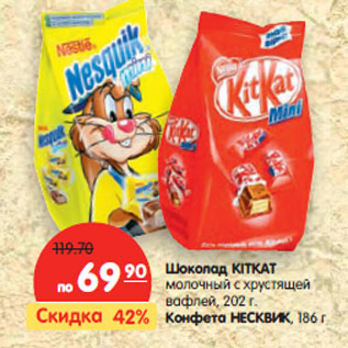 Акция - Шоколад KIT KAT Конфета НЕСКВИК,