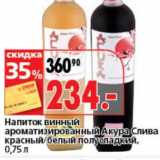 Магазин:Окей супермаркет,Скидка:Напиток винный ароматизированный Акура Слива красный/белый полусладкий