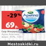 Магазин:Виктория,Скидка:Сыр Моцарелла
Арла Апетина,
жирн. 45%, 100 г
