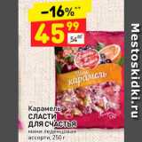 Магазин:Дикси,Скидка:Карамель
СЛАСТИ
ДЛЯ СЧАСТЬЯ
мини леденцовая
ассорти