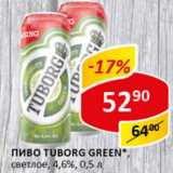 Пиво Tuborg Green светлое 4,6%