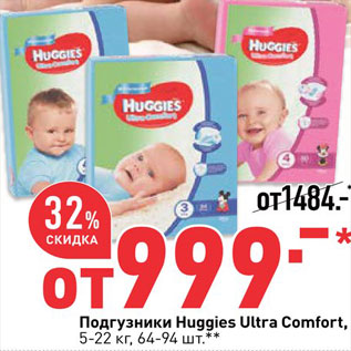 Акция - Подгузники Huggies