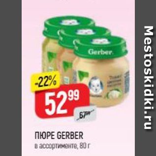 Акция - ПЮРЕ GERBER