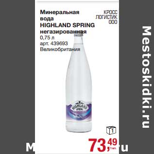 Акция - Минеральная вода Highland Spring