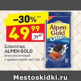 Акция - Шоколад Alpen Gold