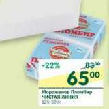 Магазин:Перекрёсток,Скидка:Мороженое Пломбир Чистая Линия 12%