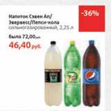 Магазин:Виктория,Скидка:Напиток Сэвен Ап/Эвервесс/Пепси-кола сильногазированный